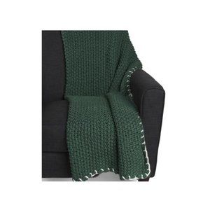 The Farmhouse by Rachel Ashwell NWT Green & White Acrylic Throw, 50"x60"
